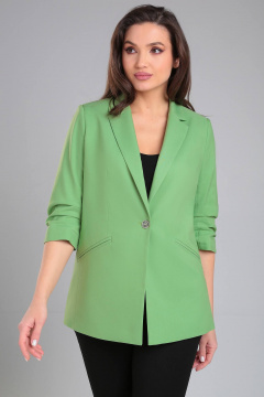 Жакет прямого силуэта из текстиля с отрезным бочком LeNata 11324 салатовый - фото 1