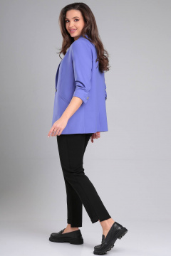 Жакет из текстиля с рельефами и карманами LeNata 11324 сиреневый - фото 5