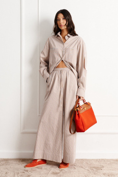 Брюки из текстиля бежевого цвета на каждый день ANNETE A1176 - фото 3