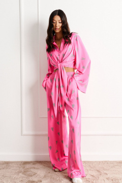 Демисезонные брюки и рубашка из атласа и текстиля ANNETE A4192 - фото 1