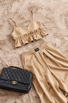 Топ с регулируемыми бретелями и воланом из текстиля ANNETE A852 - фото 4