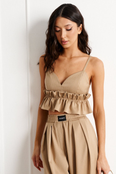 Топ с регулируемыми бретелями и воланом из текстиля ANNETE A852 - фото 2