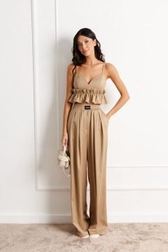 Топ с регулируемыми бретелями и воланом из текстиля ANNETE A852 - фото 1