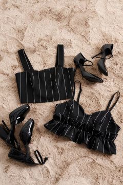 Топ на широких бретелях из ткани с вертикальными полосками ANNETE A845 - фото 2