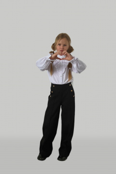 Брюки для девочки из мягкого трикотажа с просторным кроем Tammi 1Ш18-25/2 черный - фото 5