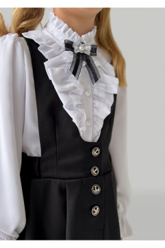 Деловой сарафан из текстиля без карманов и с молнией Tammi 1Ш52-23/2 черный - фото 4