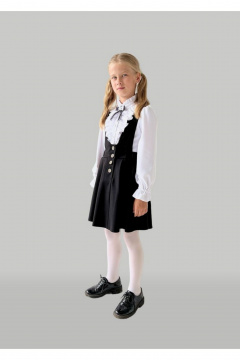 Деловой сарафан из текстиля без карманов и с молнией Tammi 1Ш52-23/2 черный - фото 1