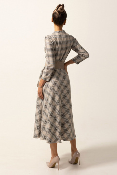 Нарядное платье с нагрудными вытачками и карманами Golden Valley 4756-2 серо-бежевый - фото 4