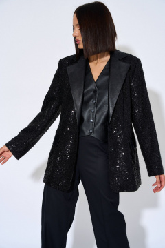 Демисезонный жакет из костюмной ткани с пайетками AG Green G490/4 - фото 2