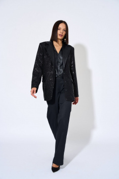 Демисезонный жакет из костюмной ткани с пайетками AG Green G490/4 - фото 5