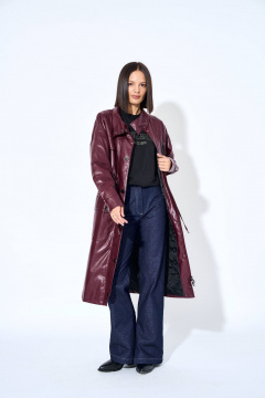 Плащ из экокожи с застежкой на молнию и кнопки AG Green G502/10 - фото 3