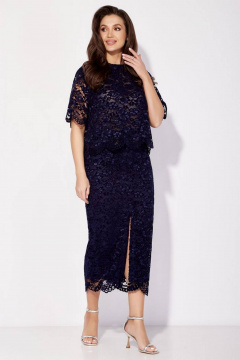 Красная юбка-карандаш с разрезом и подкладкой PINA 3830 синий - фото 2