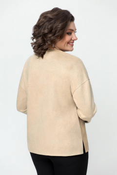 Бежевый джемпер из искусственной замши с комфортной длиной DaLi 3649.1 светлый_беж - фото 3