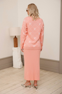 Юбка с эффектом плиссе из хлопкового трикотажа Romgil РВ0039-ХЛ2 розовый_персик - фото 2