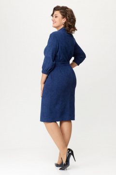 Платье из вельвета полуприлегающего силуэта с молниями Bonna Image 861 синий - фото 2