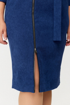 Платье из вельвета полуприлегающего силуэта с молниями Bonna Image 861 синий - фото 4