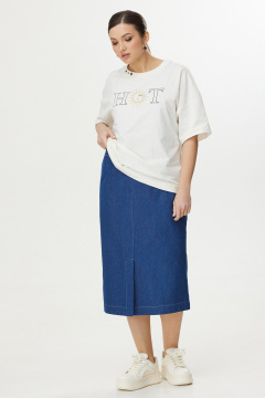 Футболка женская из трикотажа с авторским принтом Kaloris 2067/1 - фото 3