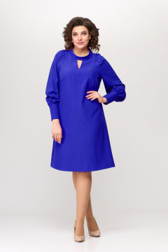 Элегантное платье А-силуэта с бантом из текстиля Bonna Image 897 василек - фото 1