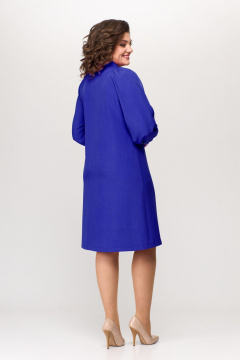 Элегантное платье А-силуэта с бантом из текстиля Bonna Image 897 василек - фото 5