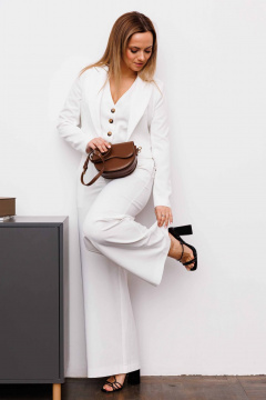 Жакет демисезонный в стиле на каждый день из текстиля AURA otd 1097 молочный - фото 4