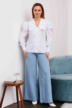 Рубашка демисезонная в стиле на каждый день из текстиля AURA otd 2143 белый - фото 4