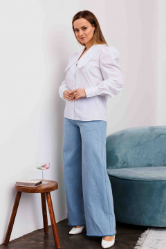 Рубашка демисезонная в стиле на каждый день из текстиля AURA otd 2143 белый - фото 3