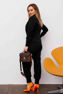 Костюм 2-ка из текстиля с брюками и жакетом AURA otd 9205 черный - фото 4