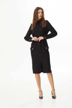 Платье-футляр из креповой ткани с разрезом и съемным ремнем Vesnaletto 3719-3 - фото 5