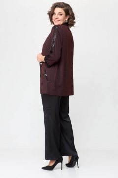 Брюки, жакет, топ Solomeya Lux 967/942 черный+бордовый - фото 3