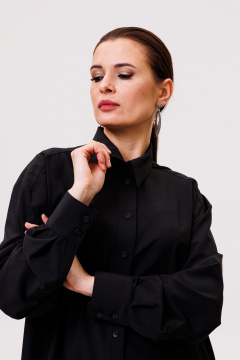 Рубашка деловая приталенная большого объема ANIDEN 32-1 черный - фото 2