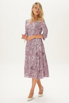 Платье с рельефами и короткими рукавами из текстильной ткани Urs 23-123-2 - фото 1