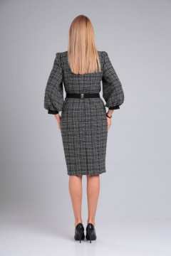 Демисезонный серый комплект жакет и юбка из вискозы Gamma Gracia 509 серый_черная_клетка - фото 5