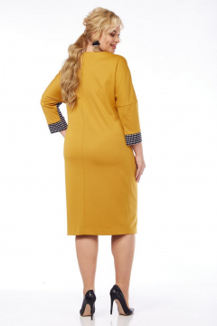 Демисезонное трикотажное платье с асимметричным силуэтом Grace for you 1044 желтый - фото 2
