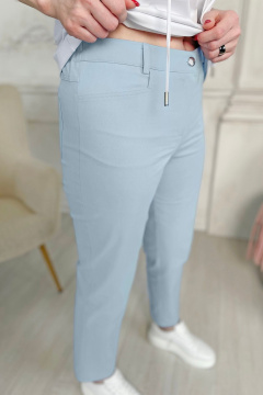 Голубые джинсовые брюки с высокой посадкой и резинкой Rumoda 2023 голубой - фото 5