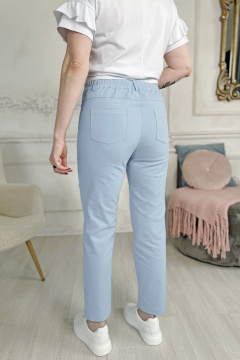 Голубые джинсовые брюки с высокой посадкой и резинкой Rumoda 2023 голубой - фото 4