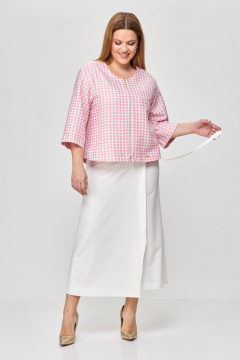 Брюки, жакет Michel chic 1335/1 розовый-белый - фото 1