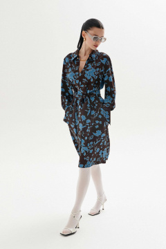 Платье Lokka 1329 коричневый_голубой - фото 4