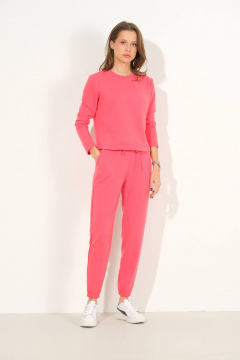 Стильный комплект из брюки и джемпера розового цвета Luitui R4037 коралловый - фото 2