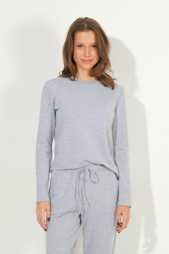 Удобный костюм из трикотажа с брюками и джемпером серого Luitui R4037 серый - фото 2