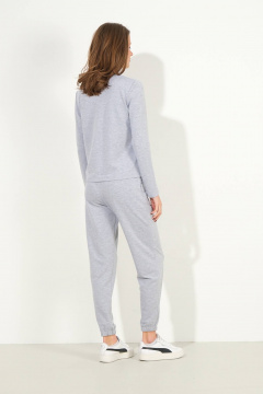 Удобный костюм из трикотажа с брюками и джемпером серого Luitui R4037 серый - фото 3