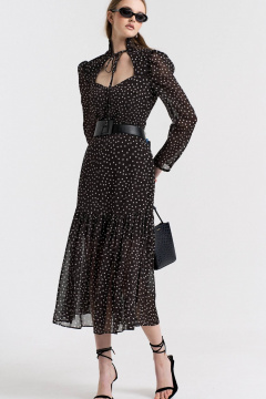 Платье, пояс MilMil 1099-2 Дели/горох_чб - фото 5