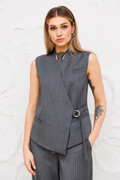 Костюм женский из текстиля, жилет и брюки с галстуком Amberа Style 2059 - фото 4