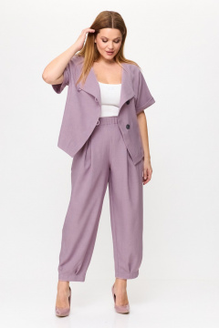Брючный костюм с шароварами и укороченным жакетом лето Michel chic 1337/1 лаванда - фото 4