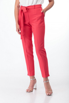 Брюки классические с высокой посадкой и съемным поясом Anelli 733 коралл - фото 3