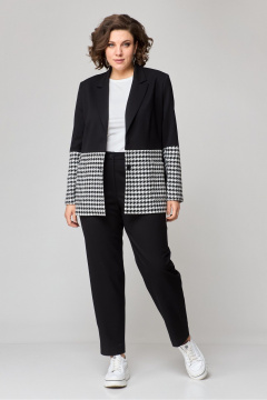 Костюм жакет с брюками из текстиля в деловом стиле Danaida 2207  черный - фото 1