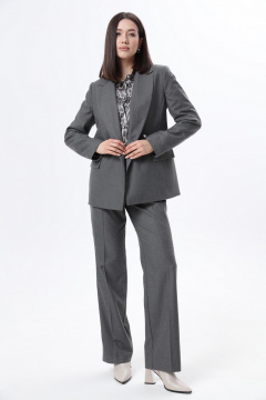 Костюм 2-ка жакет и брюки прямого силуэта для деловых образов LM К6667 серый - фото 1