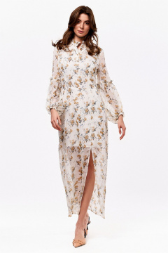 Платье KaVaRi 1049.1 белый_принт_цветы - фото 2