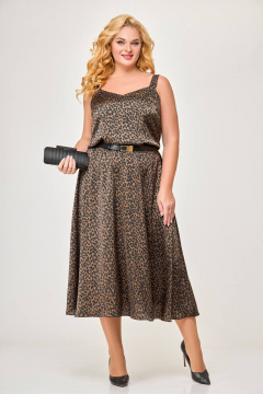 Зимнее пальто из искусственного меха на каждый день Swallow 601 шоколадный_ирбис - фото 5