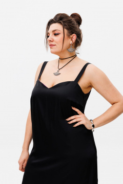 Нарядное платье-комбинация из шелка с двухсторонним эффектом Anelli 1180.1 виноград - фото 3