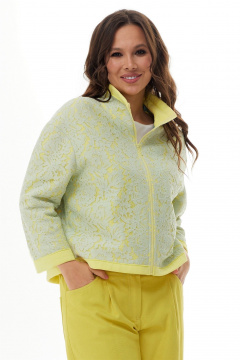 Бомбер свободный с кружевом демисезонный Магия моды 2300 салатовый - фото 1